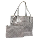 Salvatore Ferragamo Gancini Tote Bag Leather Silver Auth 137002-1