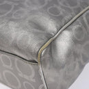 Salvatore Ferragamo Gancini Tote Bag Leather Silver Auth 137002-15