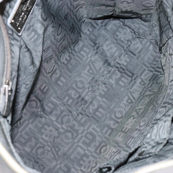 Salvatore Ferragamo Gancini Tote Bag Leather Silver Auth 137002