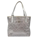 Salvatore Ferragamo Gancini Tote Bag Leather Silver Auth 137002-13