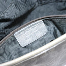 Salvatore Ferragamo Gancini Tote Bag Leather Silver Auth 137002-12