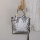 Salvatore Ferragamo Gancini Tote Bag Leather Silver Auth 137002-25