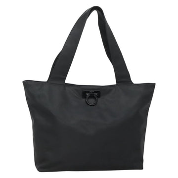 Salvatore Ferragamo Gancini Tote Bag Nylon Black Auth 137003