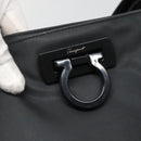 Salvatore Ferragamo Gancini Tote Bag Nylon Black Auth 137003-10
