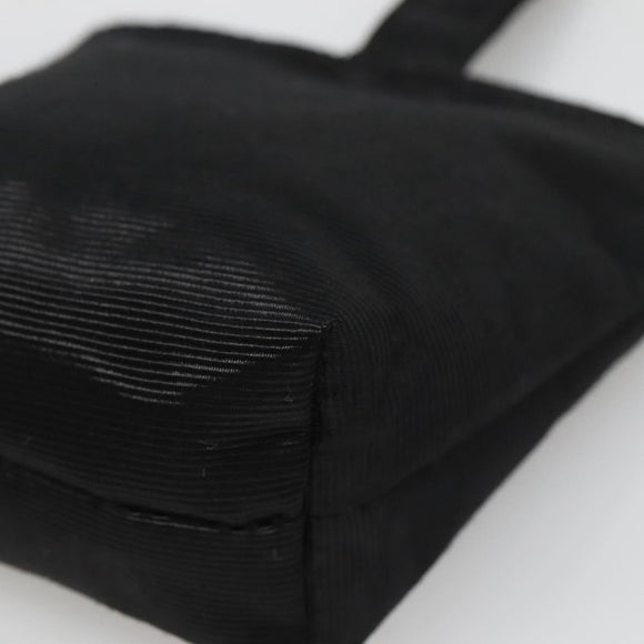 CELINE Pouch Nylon Black Gold Auth 137004