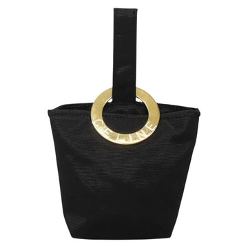 CELINE Pouch Nylon Black Gold Auth 137004 - 0