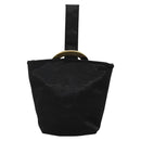 CELINE Pouch Nylon Black Gold Auth 137004-3