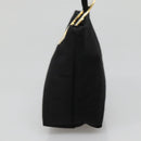 CELINE Pouch Nylon Black Gold Auth 137004-5