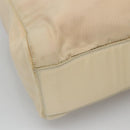 PRADA Chain Shoulder Bag Nylon Ivory Silver Auth 137031-15