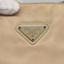 PRADA Chain Shoulder Bag Nylon Ivory Silver Auth 137031-18