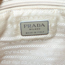 PRADA Chain Shoulder Bag Nylon Ivory Silver Auth 137031-19