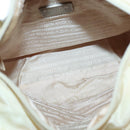 PRADA Chain Shoulder Bag Nylon Ivory Silver Auth 137031-10