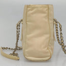 PRADA Chain Shoulder Bag Nylon Ivory Silver Auth 137031-3