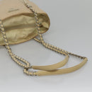 PRADA Chain Shoulder Bag Nylon Ivory Silver Auth 137031-7