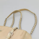 PRADA Chain Shoulder Bag Nylon Ivory Silver Auth 137031-8