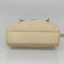 PRADA Chain Shoulder Bag Nylon Ivory Silver Auth 137031-5