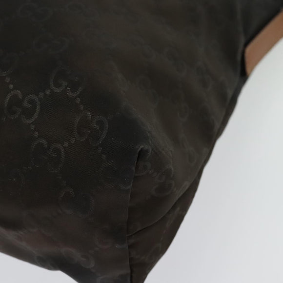 GUCCI GG Canvas Shoulder Bag Nylon Black Silver 314529 Auth 137032