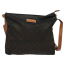 GUCCI GG Canvas Shoulder Bag Nylon Black Silver 314529 Auth 137032-13