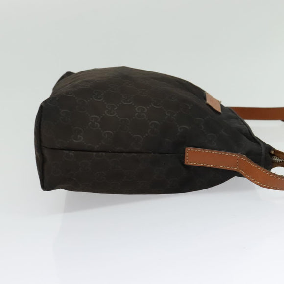 GUCCI GG Canvas Shoulder Bag Nylon Black Silver 314529 Auth 137032