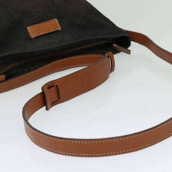 GUCCI GG Canvas Shoulder Bag Nylon Black Silver 314529 Auth 137032