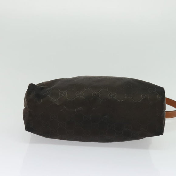 GUCCI GG Canvas Shoulder Bag Nylon Black Silver 314529 Auth 137032