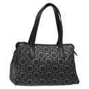 Salvatore Ferragamo Gancini Hand Bag PVC Black Silver Auth 137033-1