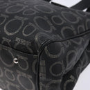 Salvatore Ferragamo Gancini Hand Bag PVC Black Silver Auth 137033-8