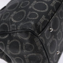 Salvatore Ferragamo Gancini Hand Bag PVC Black Silver Auth 137033-15