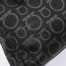 Salvatore Ferragamo Gancini Hand Bag PVC Black Silver Auth 137033-9