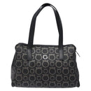 Salvatore Ferragamo Gancini Hand Bag PVC Black Silver Auth 137033-13