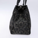 Salvatore Ferragamo Gancini Hand Bag PVC Black Silver Auth 137033-3