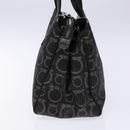 Salvatore Ferragamo Gancini Hand Bag PVC Black Silver Auth 137033-4