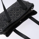 Salvatore Ferragamo Gancini Hand Bag PVC Black Silver Auth 137033-6