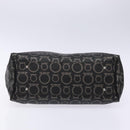 Salvatore Ferragamo Gancini Hand Bag PVC Black Silver Auth 137033-5