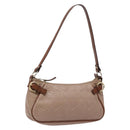 Salvatore Ferragamo Gancini Shoulder Bag Leather Gold Purple gray Auth 137035-1