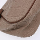 Salvatore Ferragamo Gancini Shoulder Bag Leather Gold Purple gray Auth 137035-15