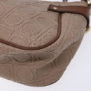 Salvatore Ferragamo Gancini Shoulder Bag Leather Gold Purple gray Auth 137035-16