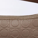 Salvatore Ferragamo Gancini Shoulder Bag Leather Gold Purple gray Auth 137035-9