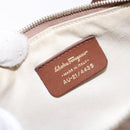 Salvatore Ferragamo Gancini Shoulder Bag Leather Gold Purple gray Auth 137035-12