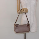 Salvatore Ferragamo Gancini Shoulder Bag Leather Gold Purple gray Auth 137035-21