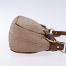 Salvatore Ferragamo Gancini Shoulder Bag Leather Gold Purple gray Auth 137035-3