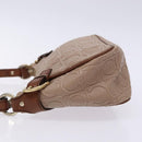 Salvatore Ferragamo Gancini Shoulder Bag Leather Gold Purple gray Auth 137035-4