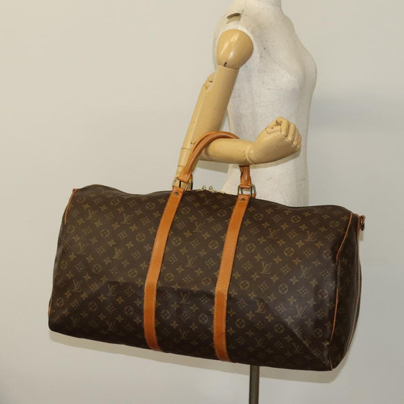 LOUIS VUITTON Monogram Keepall Bandouliere 60 Boston Bag M41412 LV Auth 137098