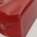 LOUIS VUITTON Monogram Vernis Reade PM Hand Bag Red Rouge M91088 LV Auth 137115-14