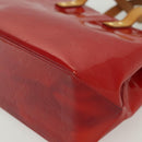 LOUIS VUITTON Monogram Vernis Reade PM Hand Bag Red Rouge M91088 LV Auth 137115-15