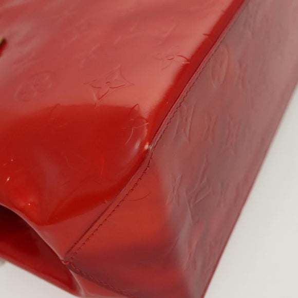 LOUIS VUITTON Monogram Vernis Reade PM Hand Bag Red Rouge M91088 LV Auth 137115