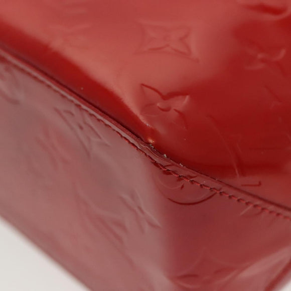 LOUIS VUITTON Monogram Vernis Reade PM Hand Bag Red Rouge M91088 LV Auth 137115