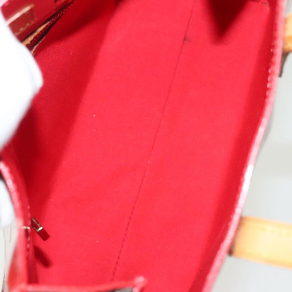 LOUIS VUITTON Monogram Vernis Reade PM Hand Bag Red Rouge M91088 LV Auth 137115