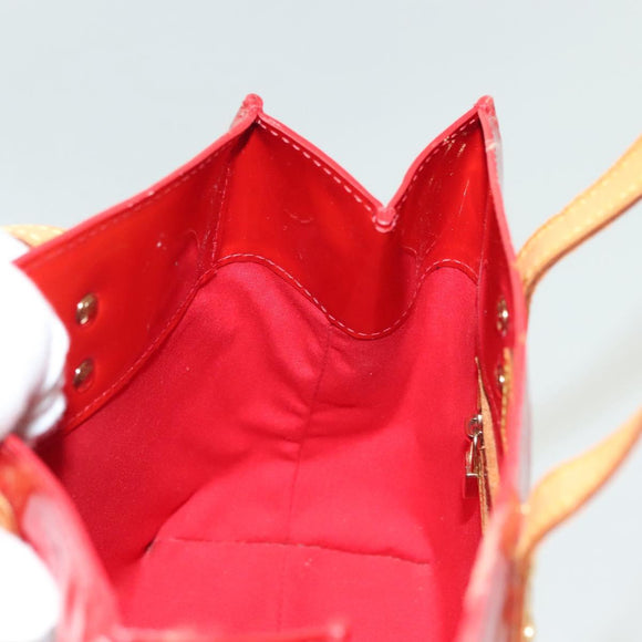 LOUIS VUITTON Monogram Vernis Reade PM Hand Bag Red Rouge M91088 LV Auth 137115