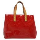 LOUIS VUITTON Monogram Vernis Reade PM Hand Bag Red Rouge M91088 LV Auth 137115-13